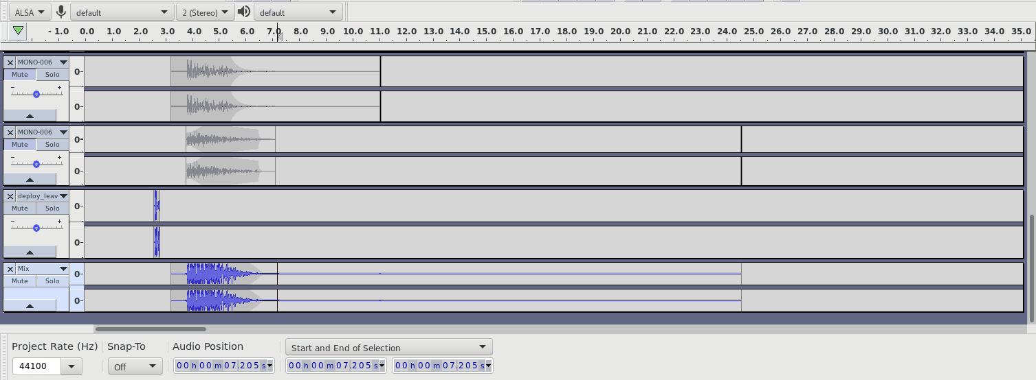 The death sound being edited in Audacity